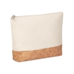 Trousse de toilette personnalisée en coton et liège 220 g/m² Naturally couleur beige quatrième vue