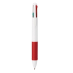 Stylos personnalisés avec encre antidérapante en 4 couleurs Quartet couleur rouge première vue