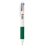 Stylos personnalisés avec encre antidérapante en 4 couleurs Quartet couleur vert image avec logo