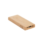 Powerbank pour entreprise avec boîtier en bambou 5.000 mAh Natura couleur naturel