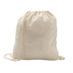 Sac à dos à cordon personnalisé en coton 100 g/m² Eco couleur bois clair