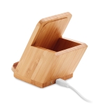 Chargeur avec support pour Smartphone et porte-stylo en bambou Desk couleur bois cinquième vue