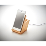 Chargeur avec support pour Smartphone et porte-stylo en bambou Desk couleur bois vue photographique