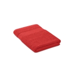 Serviettes absorbantes en coton biologique avec logo Cotton Medium couleur rouge