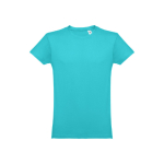 T-shirts publicitaires économiques en coton cardé 150 g/m² THC Luanda couleur turquoise première vue