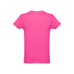 T-shirts publicitaires économiques en coton cardé 150 g/m² THC Luanda couleur fuchsia deuxième vue