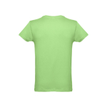 T-shirts publicitaires économiques en coton cardé 150 g/m² THC Luanda couleur vert clair deuxième vue