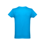 T-shirts publicitaires économiques en coton cardé 150 g/m² THC Luanda couleur cyan deuxième vue