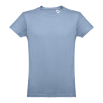 T-shirts publicitaires économiques en coton cardé 150 g/m² THC Luanda couleur bleu ciel