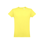 T-shirts publicitaires économiques en coton cardé 150 g/m² THC Luanda couleur jaune clair première vue