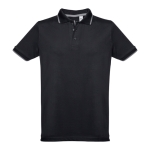 Polo personnalisé cintré avec logo en coton 210 g/m² THC Rome couleur noir