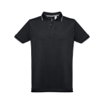 Polo personnalisé cintré avec logo en coton 210 g/m² THC Rome couleur noir première vue