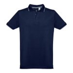 Polo personnalisé cintré avec logo en coton 210 g/m² THC Rome couleur bleu