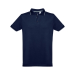 Polo personnalisé cintré avec logo en coton 210 g/m² THC Rome couleur bleu première vue