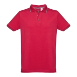 Polo personnalisé cintré avec logo en coton 210 g/m² THC Rome couleur rouge