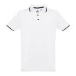 Polo personnalisé cintré avec logo en coton 210 g/m² THC Rome couleur blanc