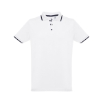 Polo personnalisé cintré avec logo en coton 210 g/m² THC Rome couleur blanc première vue