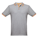 Polo personnalisé cintré avec logo en coton 210 g/m² THC Rome couleur gris