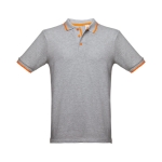 Polo personnalisé cintré avec logo en coton 210 g/m² THC Rome couleur gris première vue