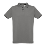 Polo personnalisé cintré avec logo en coton 210 g/m² THC Rome couleur gris foncé