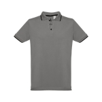 Polo personnalisé cintré avec logo en coton 210 g/m² THC Rome couleur gris foncé première vue