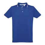 Polo personnalisé cintré avec logo en coton 210 g/m² THC Rome couleur bleu roi