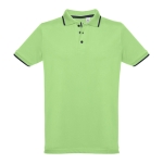 Polo personnalisé cintré avec logo en coton 210 g/m² THC Rome couleur vert clair