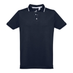 Polo personnalisé cintré avec logo en coton 210 g/m² THC Rome couleur bleu marine