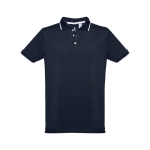 Polo personnalisé cintré avec logo en coton 210 g/m² THC Rome couleur bleu marine première vue