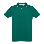 Polo personnalisé cintré avec logo en coton 210 g/m² THC Rome couleur vert foncé