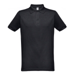 Polos avec logo en couleur en coton et polyester 200 g/m² THC Berlin couleur noir