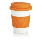 Mug à emporter biodégradable lavable au lave-vaisselle 350 ml Latte couleur orange