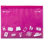 Étui de voyage personnalisé en plastique coloré Portatodo Colors couleur fuchsia