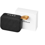 Enceinte en tissu à personnaliser avec microphone intégré Fashion couleur noir deuxième vue frontale