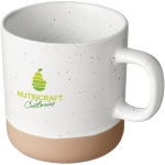 Tasse en céramique au fond non émaillé personnalisée de 360 ml Design couleur blanc vue avec impression sérigraphique