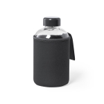 Gourde en verre avec étui en softshell coloré 600 ml Softshell couleur noir première vue