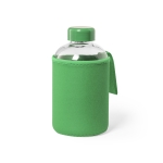 Gourde en verre avec étui en softshell coloré 600 ml Softshell couleur vert première vue