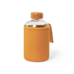 Gourde en verre avec étui en softshell coloré 600 ml Softshell couleur orange première vue