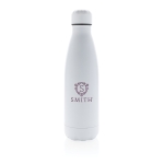 Gourde thermos personnalisées en acier 500 ml Lifestyle Premium couleur blanc vue avec logo