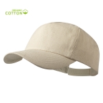 Casquette en coton biologique écru à fermeture velcro Organic Cotton troisième vue