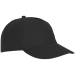 Casquette avec logo et fermoir auto-agrippant en coton 175 g/m² Héroe couleur noir vue latérale