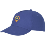 Casquette avec logo et fermoir auto-agrippant en coton 175 g/m² Héroe couleur bleu vue impression transfert