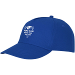 Casquette avec logo et fermoir auto-agrippant en coton 175 g/m² Héroe couleur bleu deuxième vue impression transfert