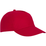 Casquette avec logo et fermoir auto-agrippant en coton 175 g/m² Héroe couleur rouge vue latérale