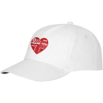 Casquette avec logo et fermoir auto-agrippant en coton 175 g/m² Héroe couleur blanc deuxième vue impression transfert