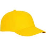 Casquette avec logo et fermoir auto-agrippant en coton 175 g/m² Héroe couleur jaune vue latérale