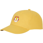 Casquette avec logo et fermoir auto-agrippant en coton 175 g/m² Héroe couleur jaune vue impression transfert