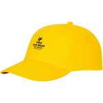 Casquette avec logo et fermoir auto-agrippant en coton 175 g/m² Héroe couleur jaune deuxième vue impression transfert