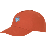 Casquette avec logo et fermoir auto-agrippant en coton 175 g/m² Héroe couleur orange vue impression transfert