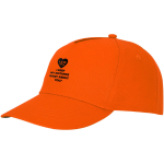 Casquette avec logo et fermoir auto-agrippant en coton 175 g/m² Héroe couleur orange deuxième vue impression transfert